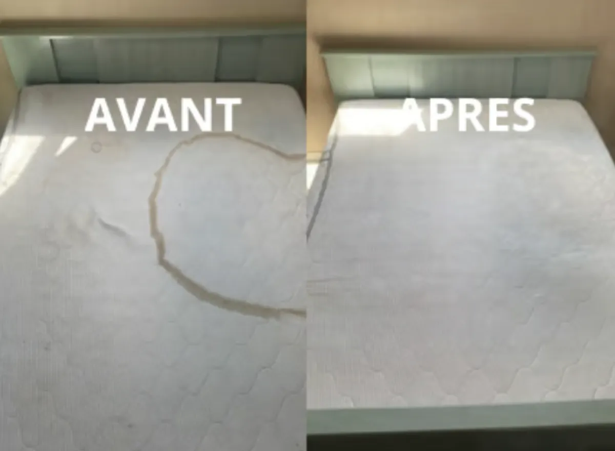 Matelas avant après nettoyage