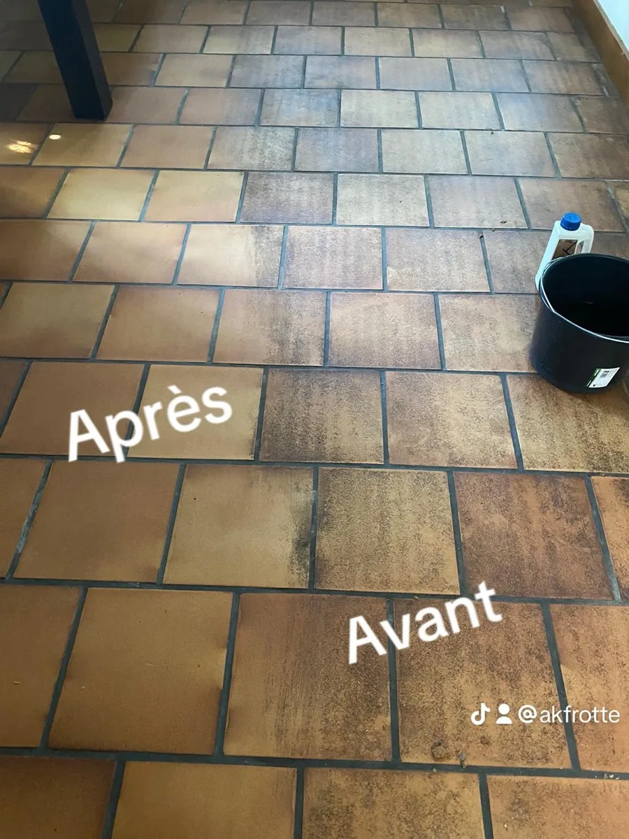 Sol avant après nettoyage
